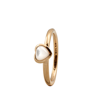 Christina Collect gold plated collector ring - Heart with mother of pearl